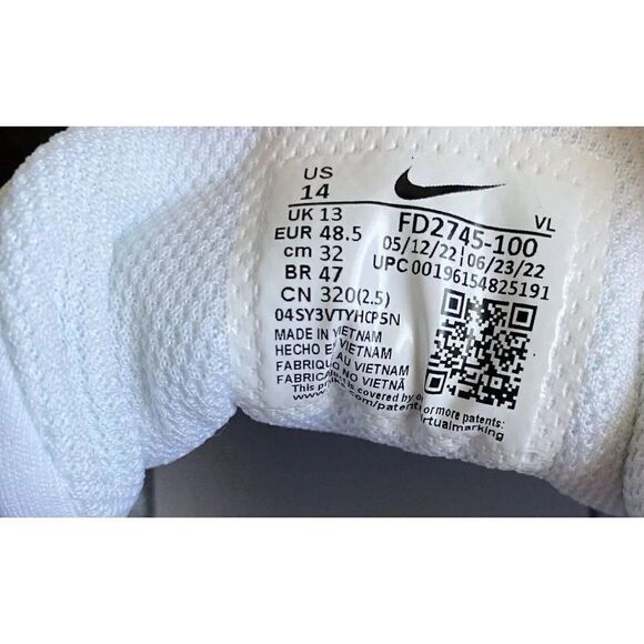 Nike Alpha Huarache Elite 4 Low FD2745-100 Baseball Cleats Men’s Size 14 - Picture 10 of 10